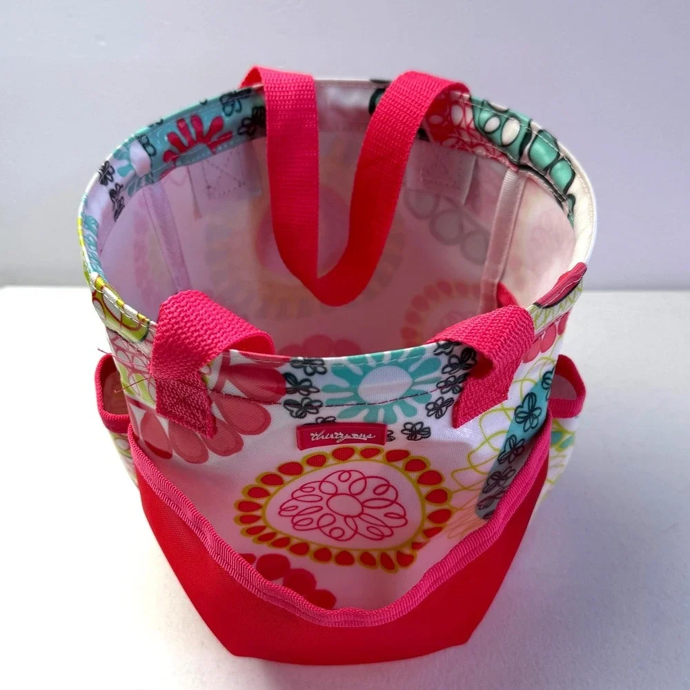 Thirty-One Littles Carry-All Caddy Pink Floral Mesh Pocket Mini Shower Tote